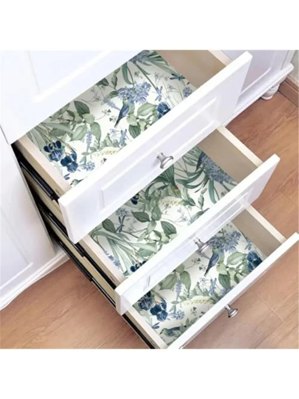 Vintage Floral Peel And Stick Wallpaper Blue Green Bird Removable Vinyl 16x118